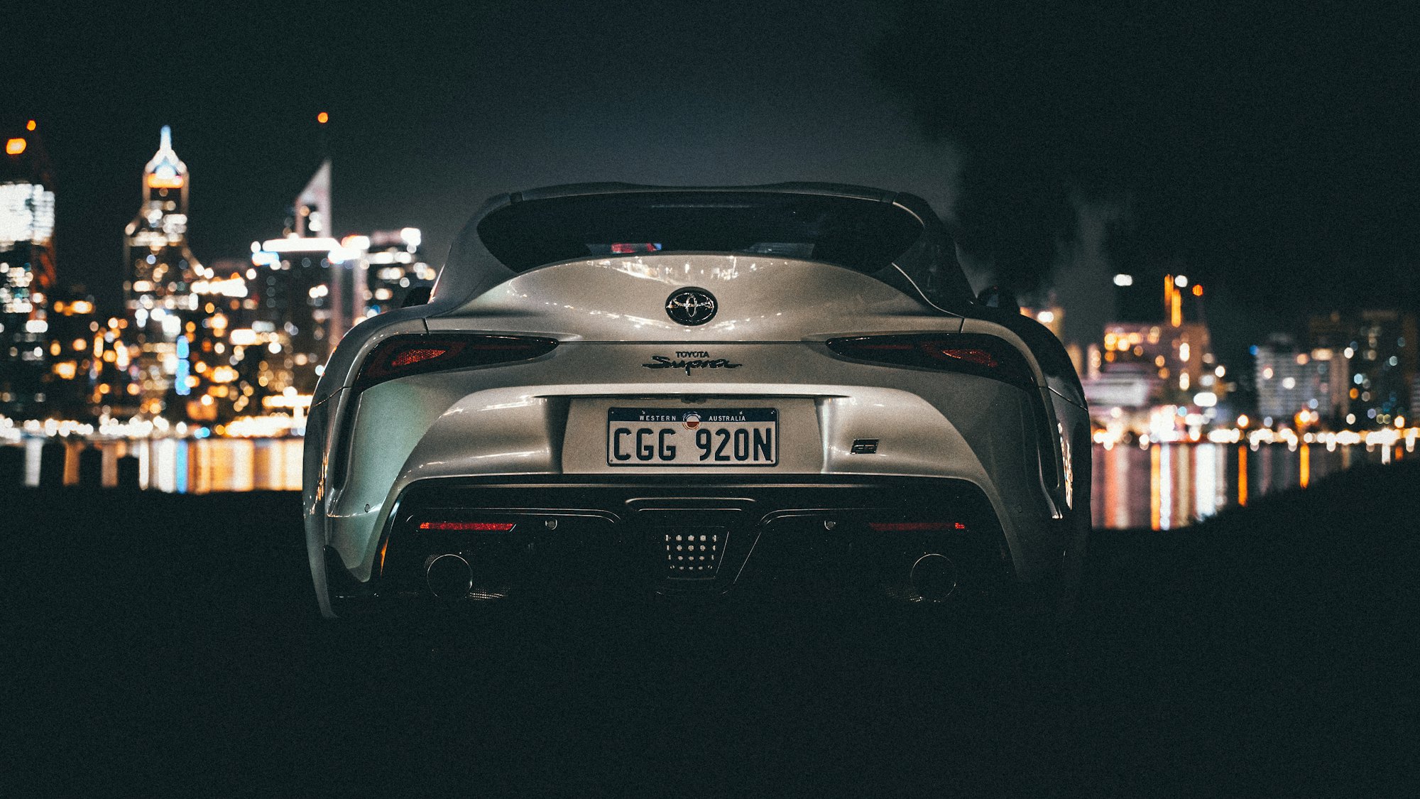 Luxury performance coupe in studio lighting